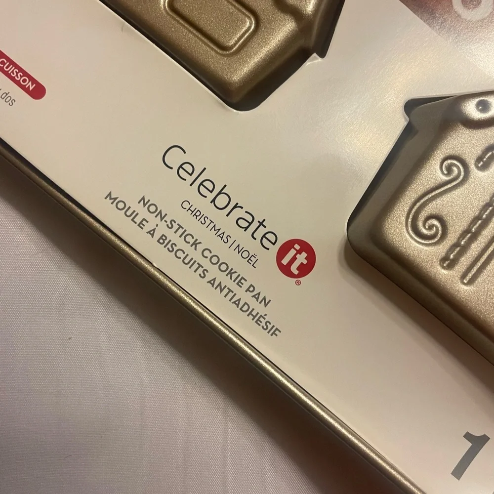 Celebrate It Gingerbread House Cookie Pan Metal Cookie Cutters Sheet
